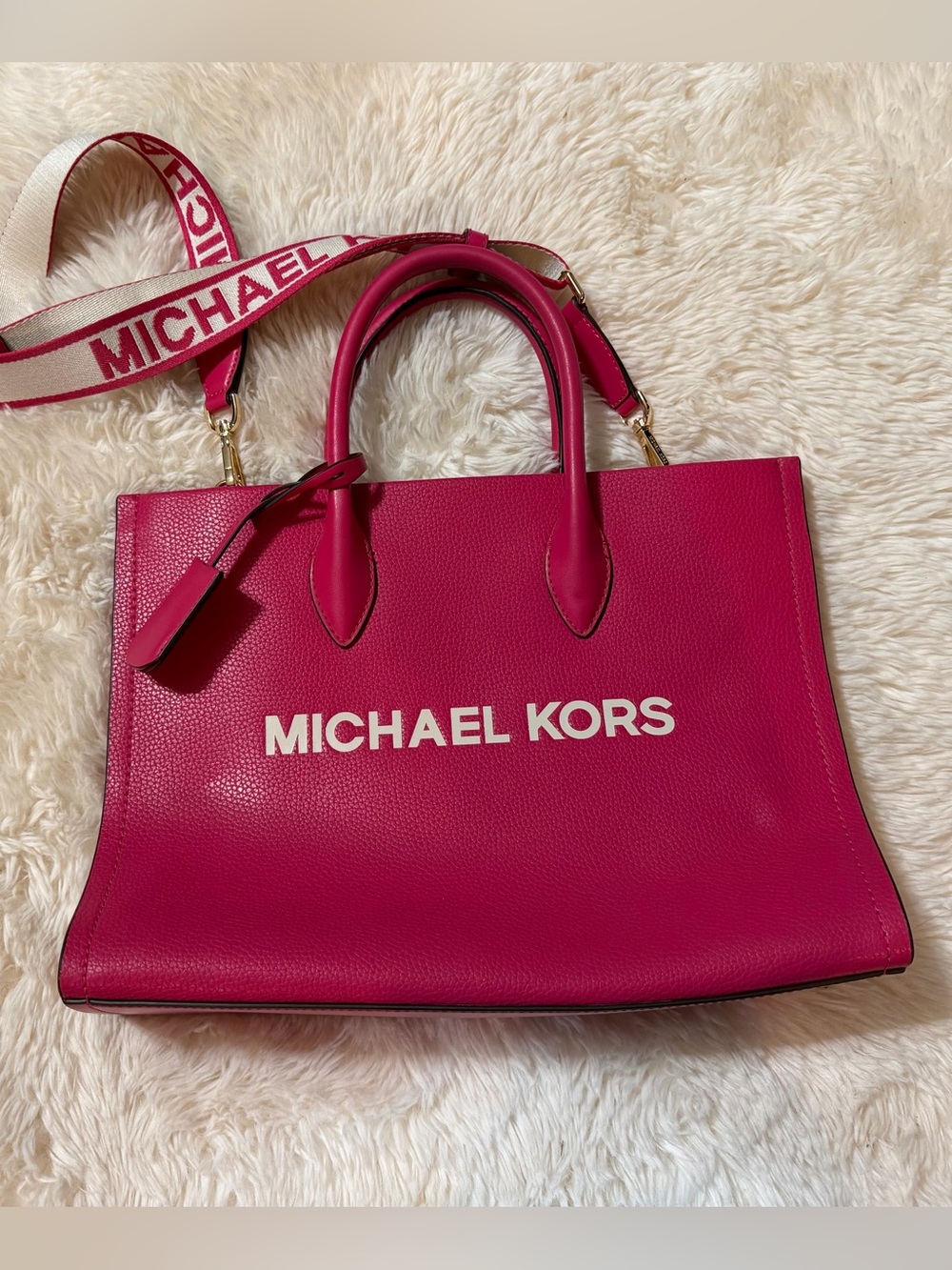 Michael Kors Hot Pink Mirella Medium Tote